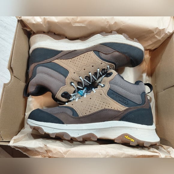 NEW Merrell Men's Speed Solo Mid Brown Black White Hiking Shoes SIZE MENS 10 - Picture 15 of 15